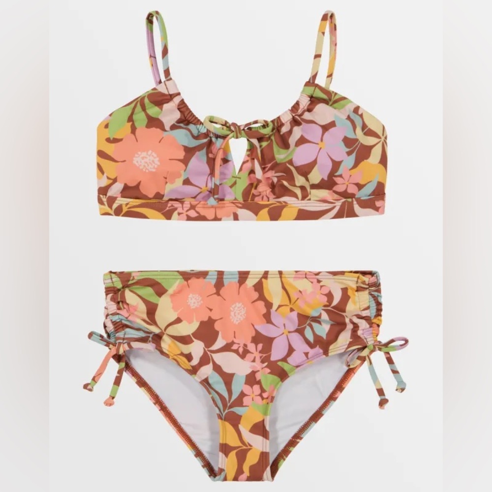 NEW Billabong Girls Sweet Talkin' Strappy Tank Bikini (Cacao)